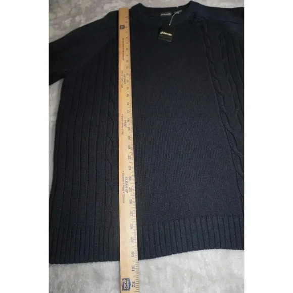 Vintage St Johns Bay Black Cable Knit Sweater; Mens XXL; Grandpa - Picture 3 of 12